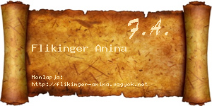 Flikinger Anina névjegykártya